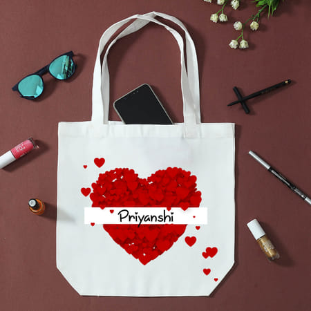 CafePress Mamaw Heart Flutter Canvas Tote Bag - Reusable Natural Shopping Bag With Fun Print