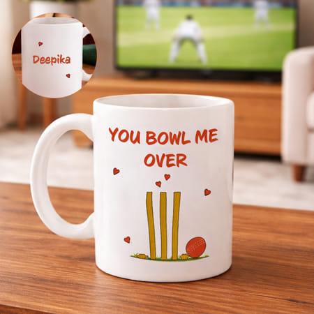 Personalized Cricket Love Struck Mug-picture-19