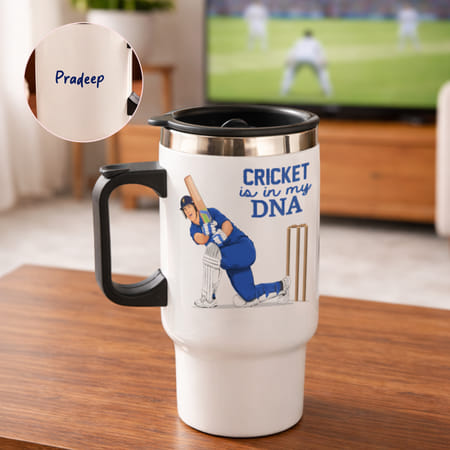 Personalized Cricket Lover Travel Mug-image-2