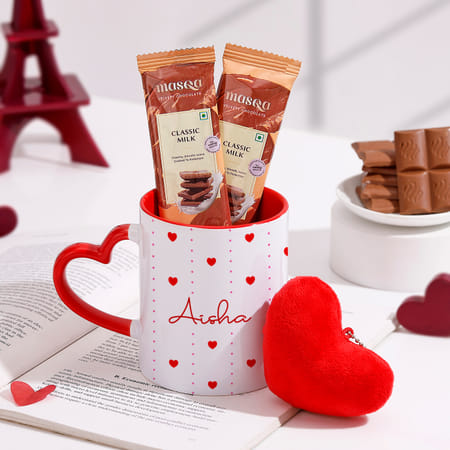 Personalized Heart Mug Valentine's Day Hamper