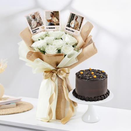 Personalized Heartfelt Blooms And Sweet Treat For Him-picture-43