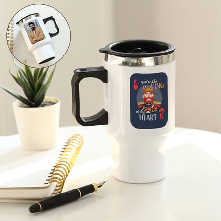 Personalized King of My Heart Travel Mug-image-30