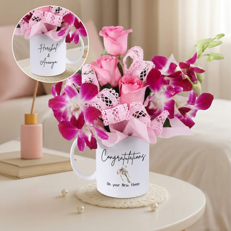 Personalized New Home Floral Mug-image-25