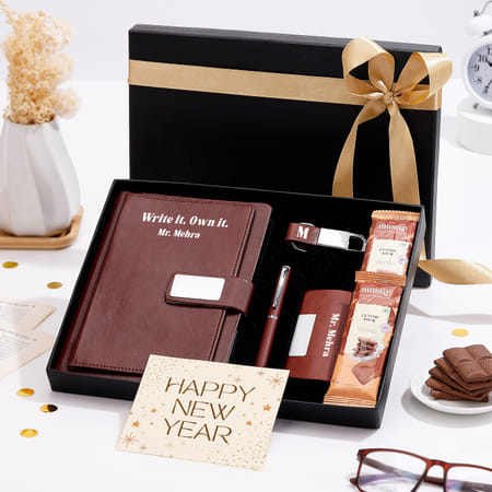 Personalized New Year Essentials Gift Hamper For Men