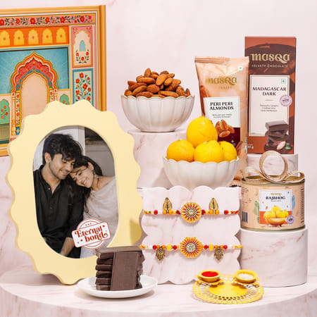 Personalized Photo Frame and Gourmet Rakhi Hamper-picture-39