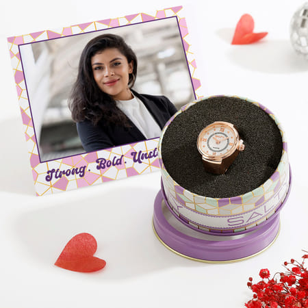 Personalized Rose Gold Finger Watch Combo For Her-image-48