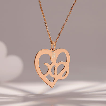 Personalized Rose Gold Heart Pendant-image-45