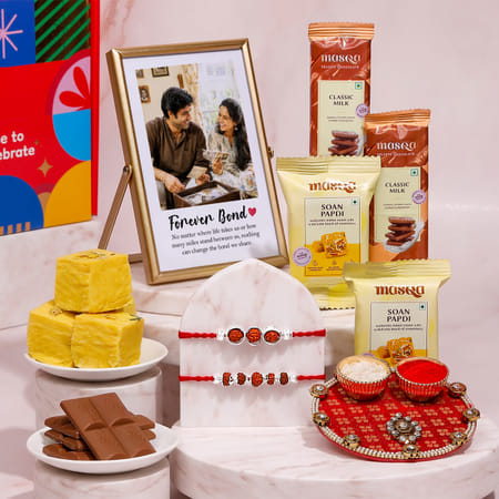Personalized Siblings Photo Frame with Chocolates Rakhi Hamper-picture-35