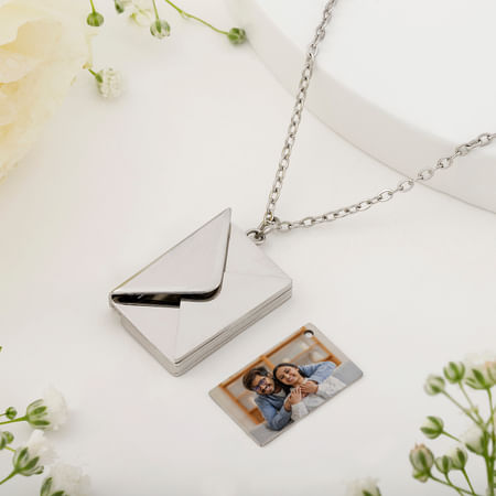 Buy/Send Personalized Silver Love Envelope Pendant Online IGP