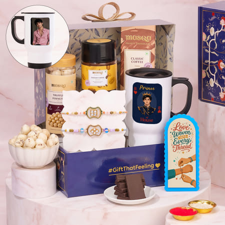 Personalized Travel Mug and Floral Rakhi Hamper-image-38