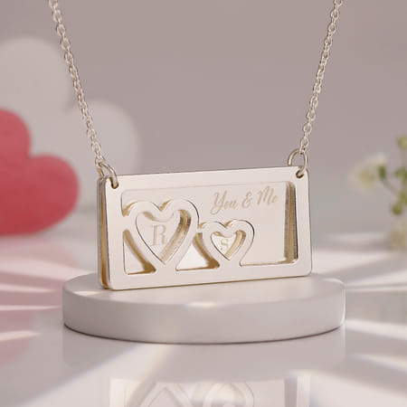 Personalized You And Me Silver Finish Pendant-picture-25