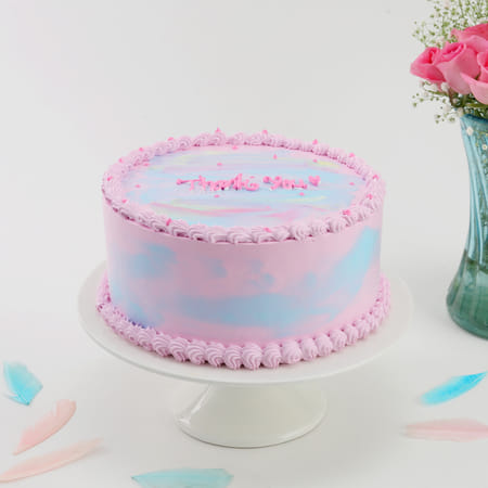 Pink and Blue Cream Cake (2 Kg)-picture-30