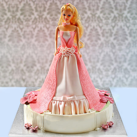 Pink Barbie Fondant Cake (3.5 Kg)-picture-11
