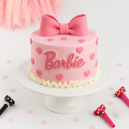 Pink Bow Barbie Cake (2 kg)-image-30