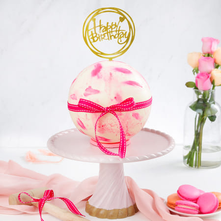 Pink Chocolate Pinata Ball Cake for Birthday (1 Kg)-picture-18