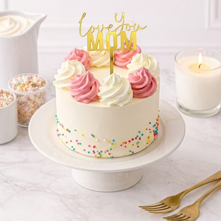 Pink & Cream Swirl Vanilla Mother's Day Cake-image-35