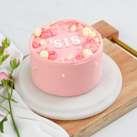 Pink Floral Delight Cake For Sister (200 Gm)-image-27