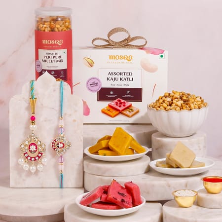Pink Lotus Meena Bhaiya Bhabhi Rakhi Hamper-picture-27