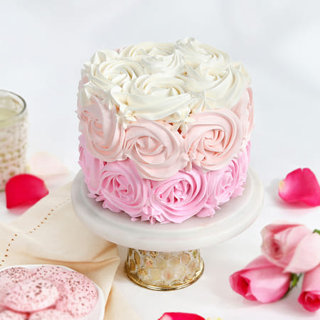 Pink Ombre Rose Cake (1 Kg)-picture-18