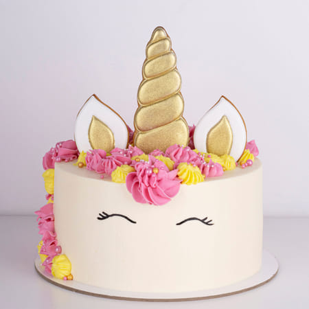 Pink & Yellow Blossoms Unicorn Cake (1.5 Kg)-image-2