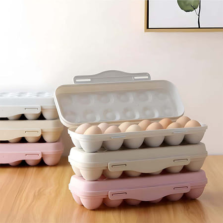 Portable 18-Grid Eggs Holder Tray - Assorted - Single Piece-image-1