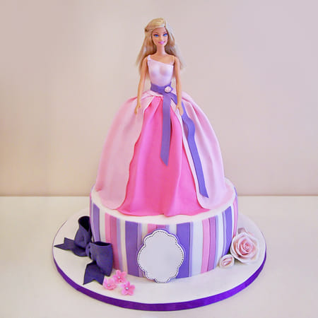 Pretty Pink Barbie Fondant Cake (3.5 Kg)-picture-22