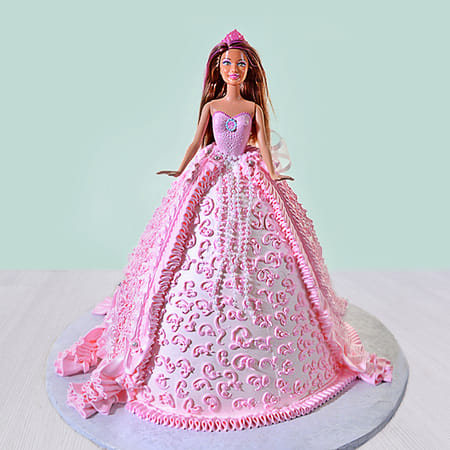 Princess Barbie Cream Cake (2.5 Kg)-image-30