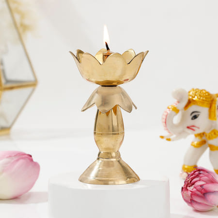 Radiant Brass Lotus Diya-picture-23