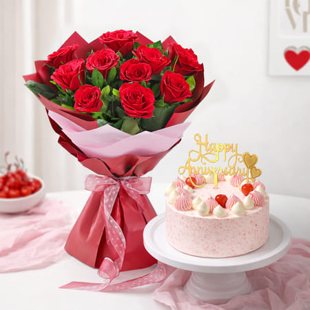 Red Roses Anniversary Gift Combo-picture-11
