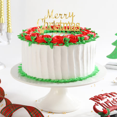Red Roses Christmas Cream Cake-picture-25