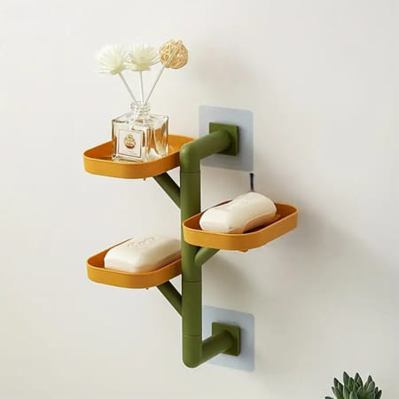 Rotating Bathroom Soap Shelf - Assorted - Single Piece-image-47