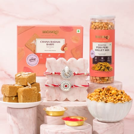 Sacred Lord Ganesh Rakhi and Sweets Hamper-picture-22