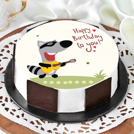 Singing Racoon Birthday Cake (1 Kg)-picture-23