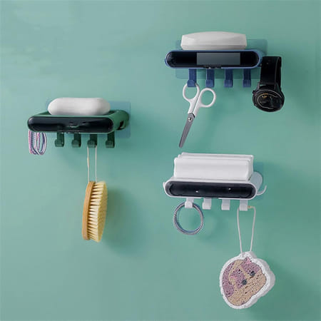 Six Hooks Wall Mount Soap Holder - Assorted - Single Piece-image-13