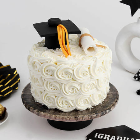 Snowy White Delicious Graduation Cake (2 Kg)-picture-29