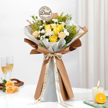 Soft Sunshine Floral Bouquet for Dad-image-17