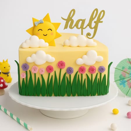 Sunshine Smiles Half-Birthday Cake (1Kg)-image-7