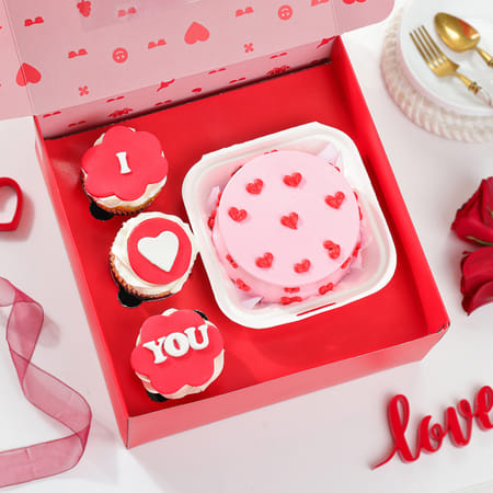 Sweetheart Cupcake And Cake Combo-picture-39