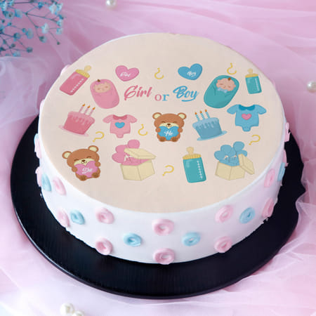 Teddy with Hearts Baby Shower Poster Cake (1 Kg)-picture-27