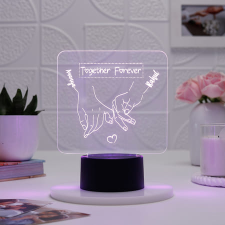 Together Forever Personalized LED Lamp - Black Base-image-6