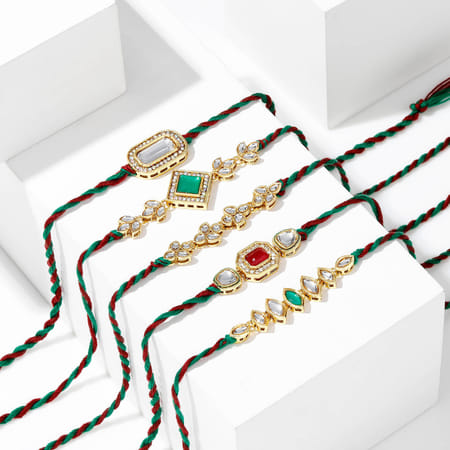 Traditional Kundan Polki Rakhi (Set of 5)-picture-15