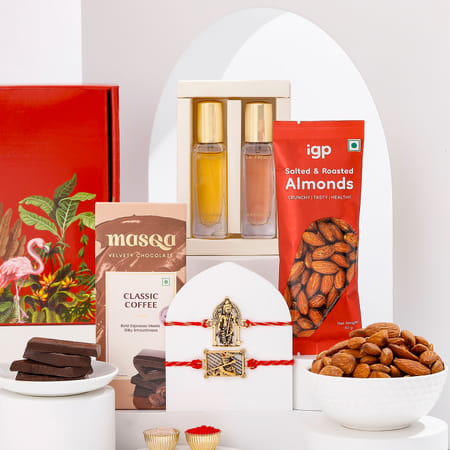 Traditional Lord Ram And Krishna Rakhi Hamper-picture-30