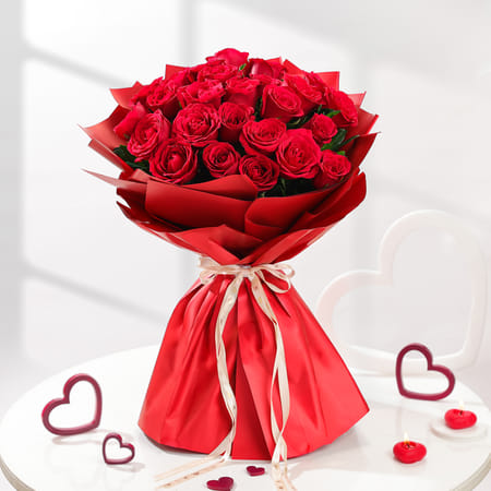 Valentine 25 Red Roses Bouquet-picture-16