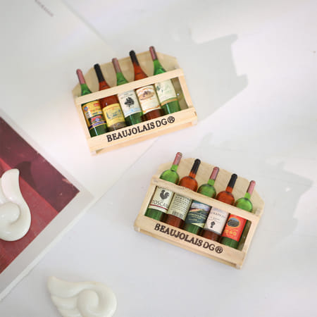 Whimsy Wine Bottle Wooden Fridge Magnet - Assorted - Set Of 2-image-39