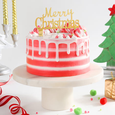 White And Red Christmas Drip Cake (1kg)-image-13