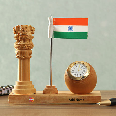 Wooden Ashok Stambh and Clock-image-5
