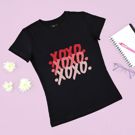 XOXO Womens Cotton Tee - Black-picture-26
