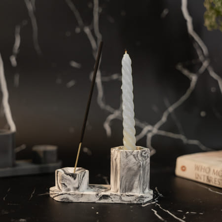 ZenStone Candle And Incense Stick Holder - Single Piece-image-9