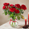 Buy 14 Red Rose Arrangement In Hourglass Vase