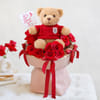 14 Red Roses And Teddy Arrangement For Valentine's Day